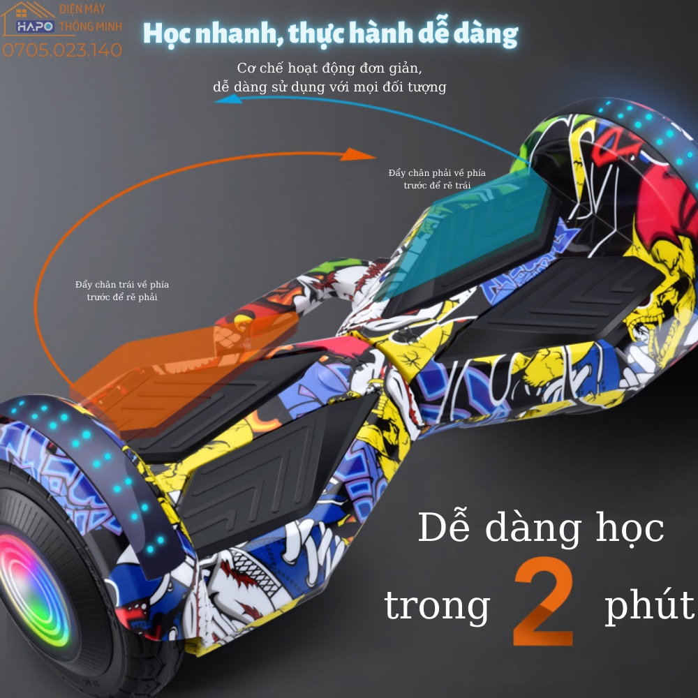 Xe điện cân bằng 2 bánh cho người lớn và trẻ em, Xe điện tự cân bằng thế hệ mới, Đồ chơi công nghệ cao cấp