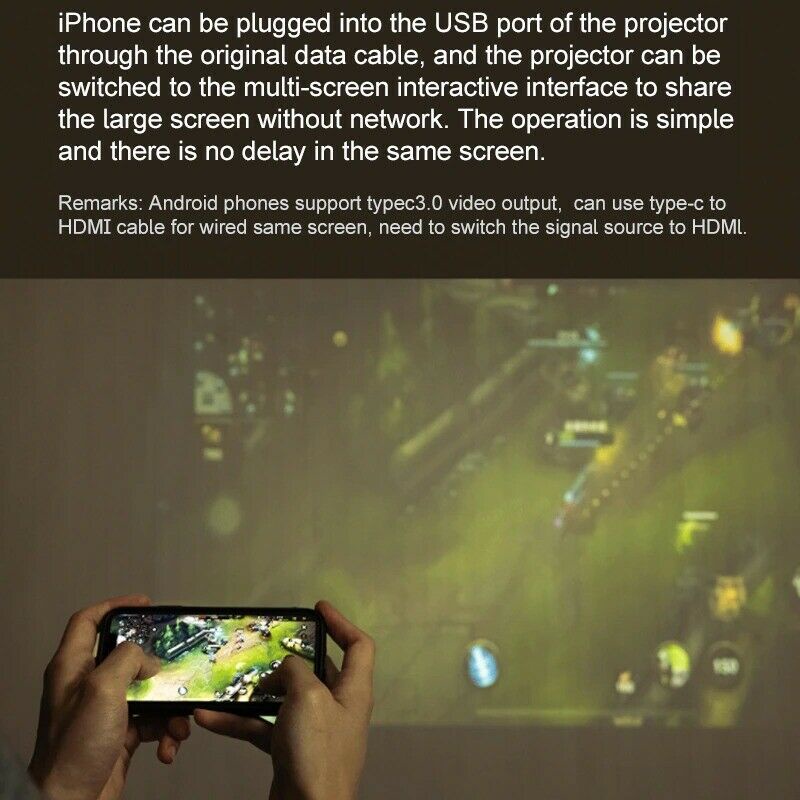 Máy chiếu mini Wanbo X1 Pro-Android 9.0 hỗ trợ điện thoại di động và máy chiếu 4k xem phim đồng thời (kết nối WiFi)