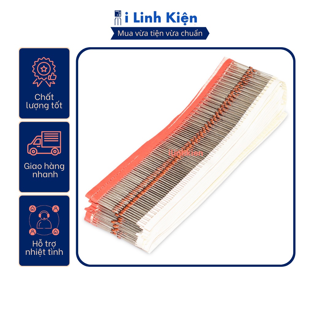 Diode zener 1w 3.3V/3.9V/5.1V/5.6V/6.2V/9.1V/12V/15V/18V/20V/24V túi 10 con