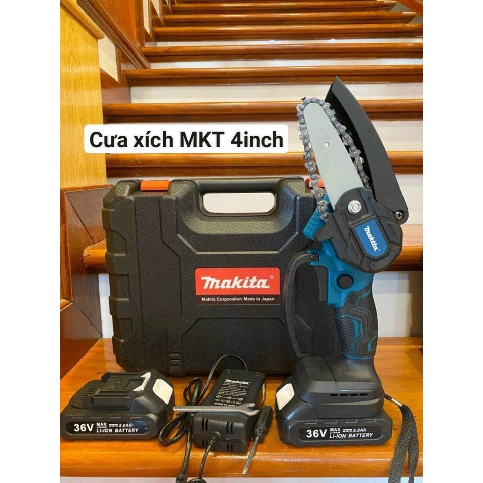 [Siêu Sale] Máy Cưa Xích Pin MAKTA động cơ từ không chổi than 36v / 88v  Pin 5 cell 10 Cell, Lam Dài 4 inch , 8 inch