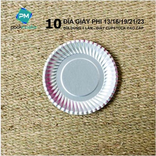 [10 chiếc] Đĩa giấy dùng 1 lần - Hàng cao cấp (giấy Cupstock hoặc ghép Nhôm)