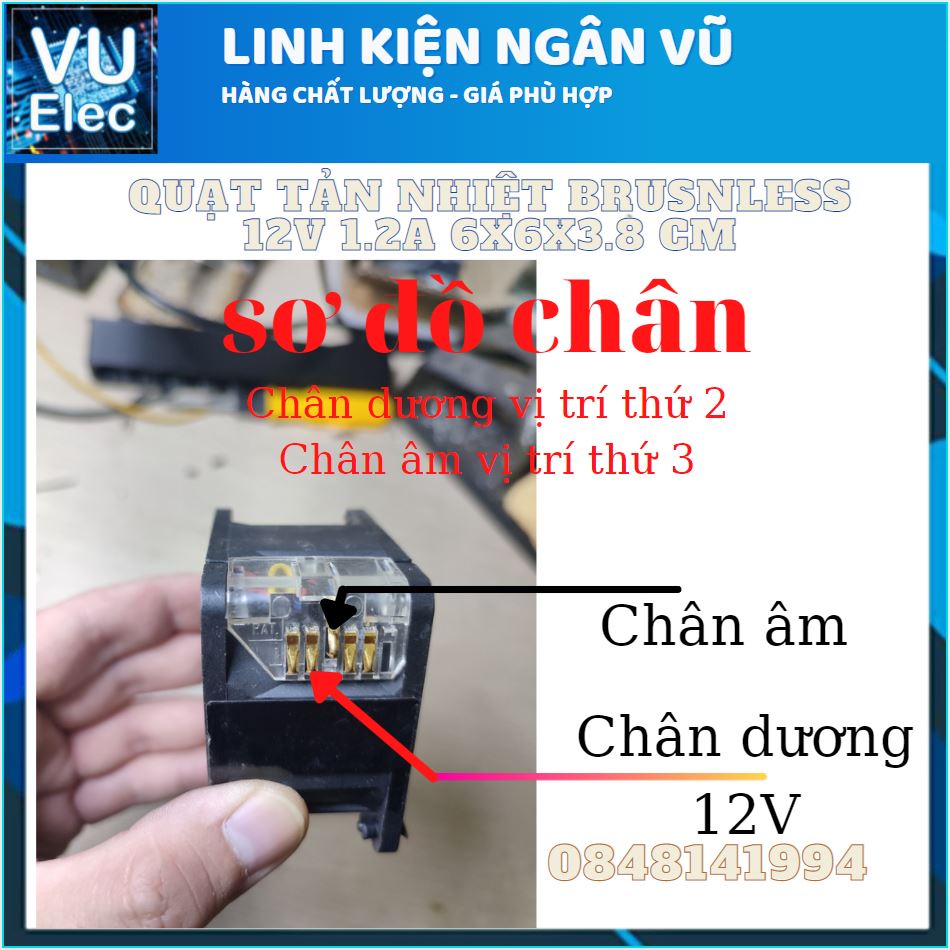 [Chính Hãng] Quạt Tản Nhiệt 12V 4x4, 6x6, 8x8, 12x12CM, Quạt làm mát 12V đủ loại