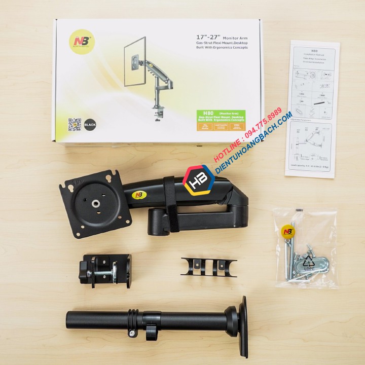 Giá Treo Màn Hình Máy Tính NB H80 17 - 27 Inch - Tay Treo Màn Hình Chính Hãng NorthBayou