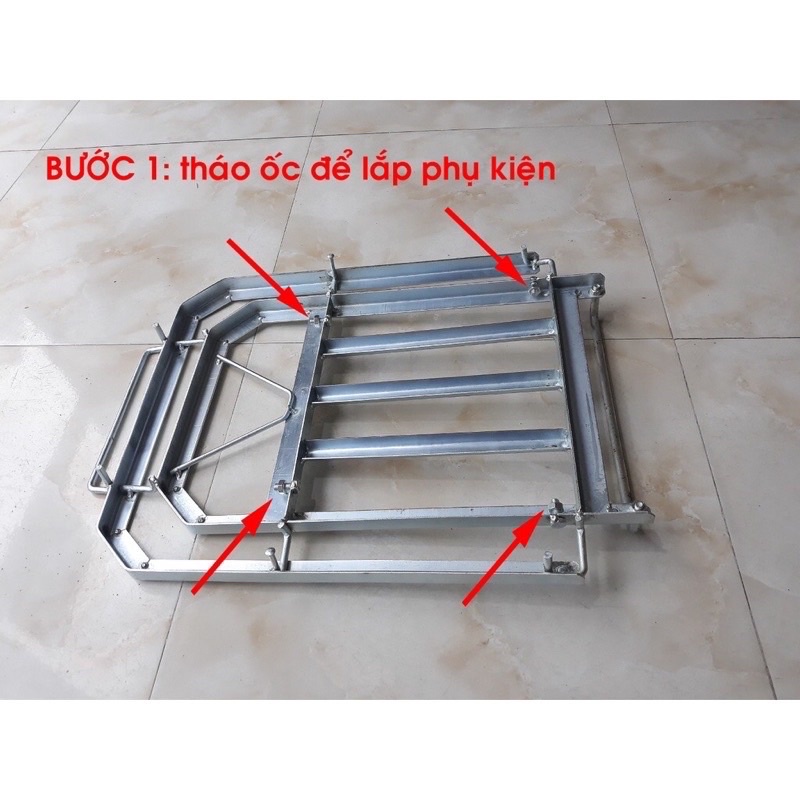Giá chở hàng, kệ chở đồ, cáng đèo hàng cho xe số Ware RS, Dream, wave 110