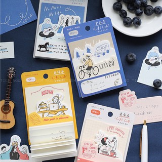 Tập 100 Note Ghi Chú 4Designs Life Log Giấy Note Ghi Chú, Giấy Note Cute Trang Trí Bullet Journal - Tiệm Ngựa Gỗ