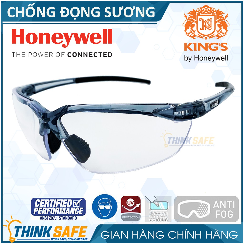 Kính bảo hộ King's KY711 kính chống bụi, trầy xước, mắt kính chống đọng hơi sương, chống tia UV (trắng trong)