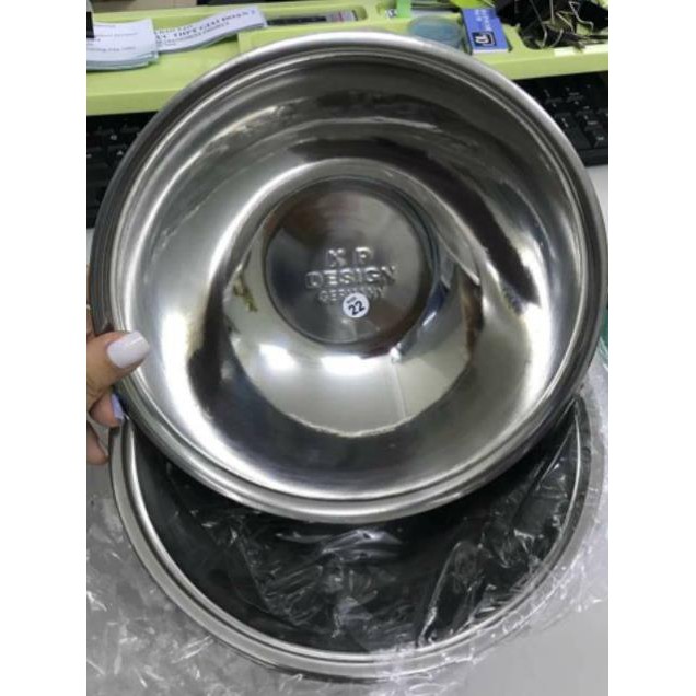 Bát inox rửa mặt dùng trong spa, size 22cm