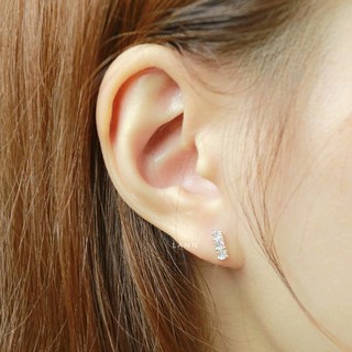 Khuyên dải 3 đá BẠC S925 LANN E038