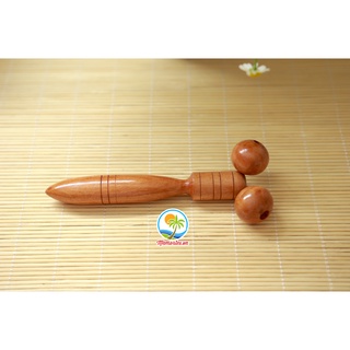 Cây lăn mát xa mặt mũi BẰNG GỖ BÁCH - XANH