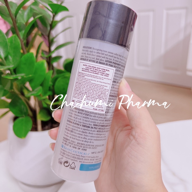 Toner cho da dầu mụn skinceuticals blemish + age toner
