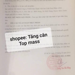 Sữa bột tăng cân Top mass gold