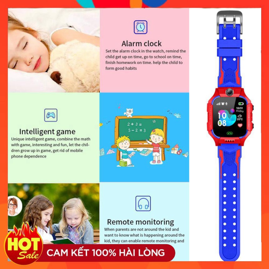 Đồng hồ thông minh Định vị Z66( Đồng hồ thông minh trẻ em)định vị Có thể lắp sim nghe gọi 2 chiều Chống nước tích hợp 3g