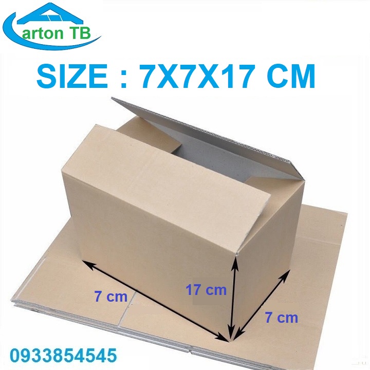 thùng carton size 7x7x17 cm - hộp carton nhỏ đóng hàng