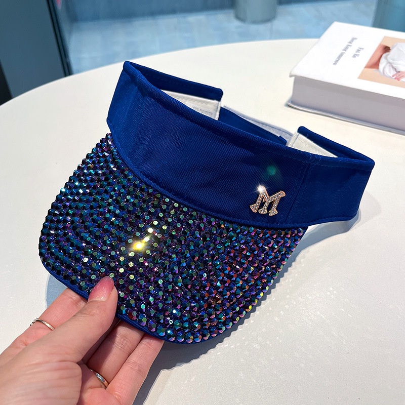 Nón Lưỡi Trai Hở Chóp Đính Đá Phong Cách Thể Thao Dành Cho Nữ