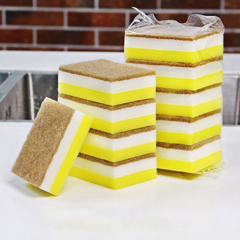 Bộ 1/ 5 miếng mút rửa chén hai mặt thiết kế hoạt hình/ thông thường tiện lợi