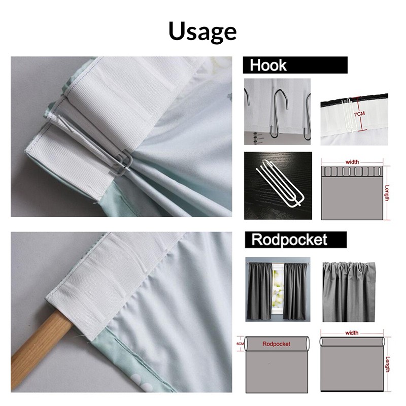 Feather Curtain Hook Type tấm màn Unicorn Design Curtain Soft Polyester bức màn treo Semi Blackout Window Curtain