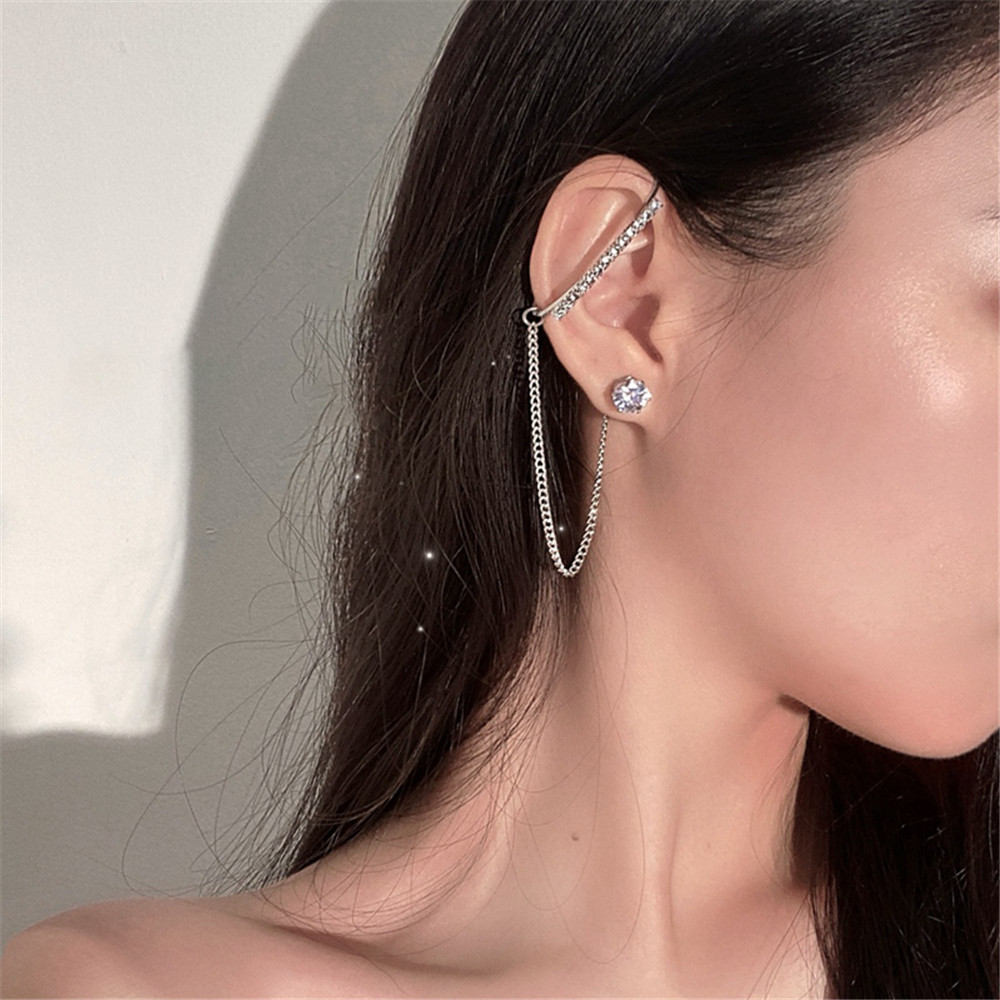Khuyên tai mạ bạc 925 đính kim cương nhân tạo thời trang cho nữ Yanqueens Trang sứ Quà tặng