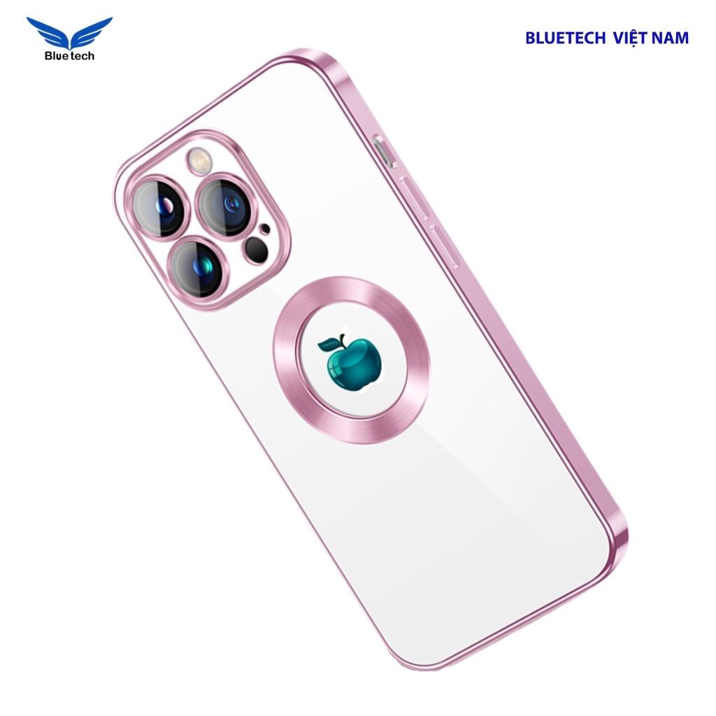 Ốp iphone hở táo màu Hồng - Bạc cao cấp cho Iphone X- Iphone 13 ProMax, Ốp iphone sang trọng đẹp nhất 2022