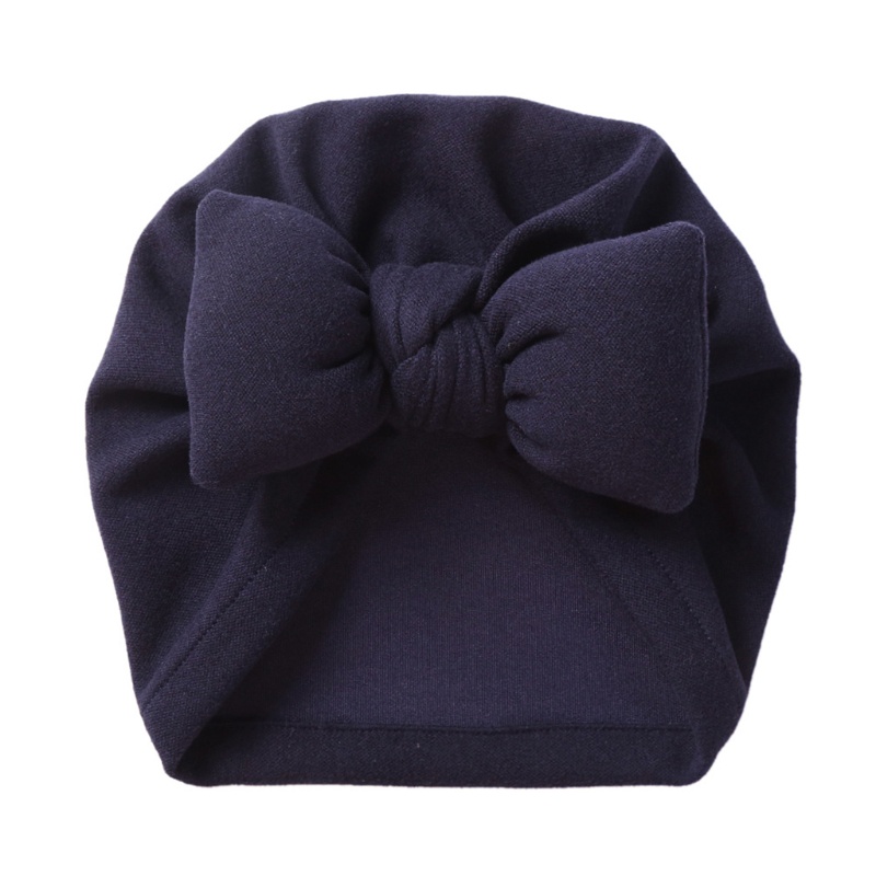 Mũ Trùm Đầu Giả Cashmere Đính Nơ Màu Trơn Giữ Ấm Mùa Thu Đông Cho Bé Trai + Gái
