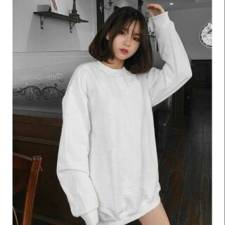Sweater trắng trơn basic unisex tay dài - hàng cao cấp