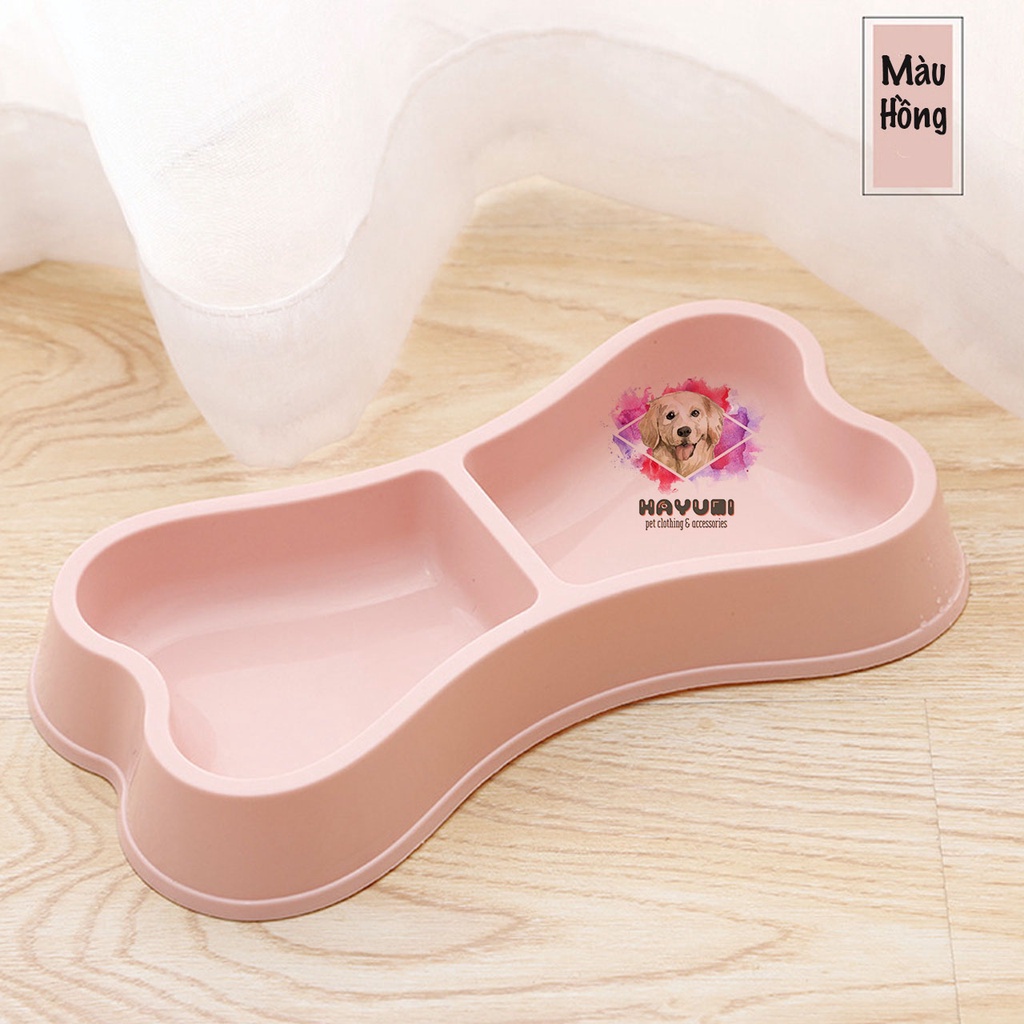 [Rẻ vô địch] CHÉN NHỰA ĐÔI HÌNH KHÚC XƯƠNG DÀNH CHO THÚ CƯNG