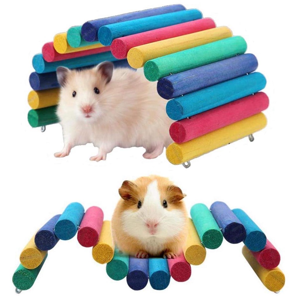 ELLSWORTH Đồ Chơi Cầu Cầu Vồng Bằng Gỗ Cho Chuột Hamster