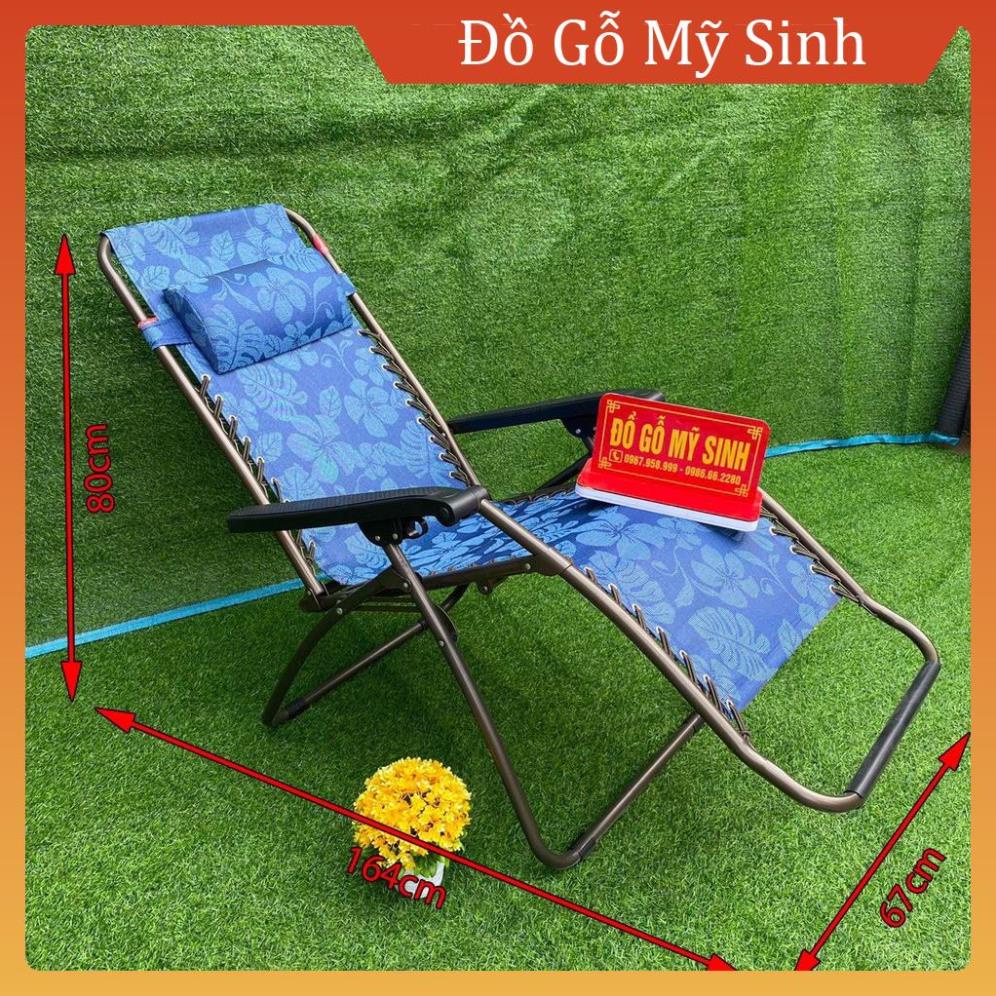Giường ghế xếp thư giãn nằm ngủ nghỉ văn phòng gia đình gấp gọn khung thép hợp kim, Đồ gỗ nội thất Xuân Hoà