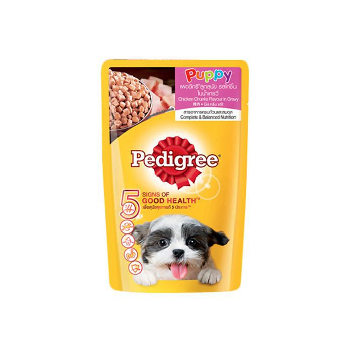 Thức Ăn Vị Gà Nấu Sốt dành cho chó con Pate Pedigree 130g 6 túi