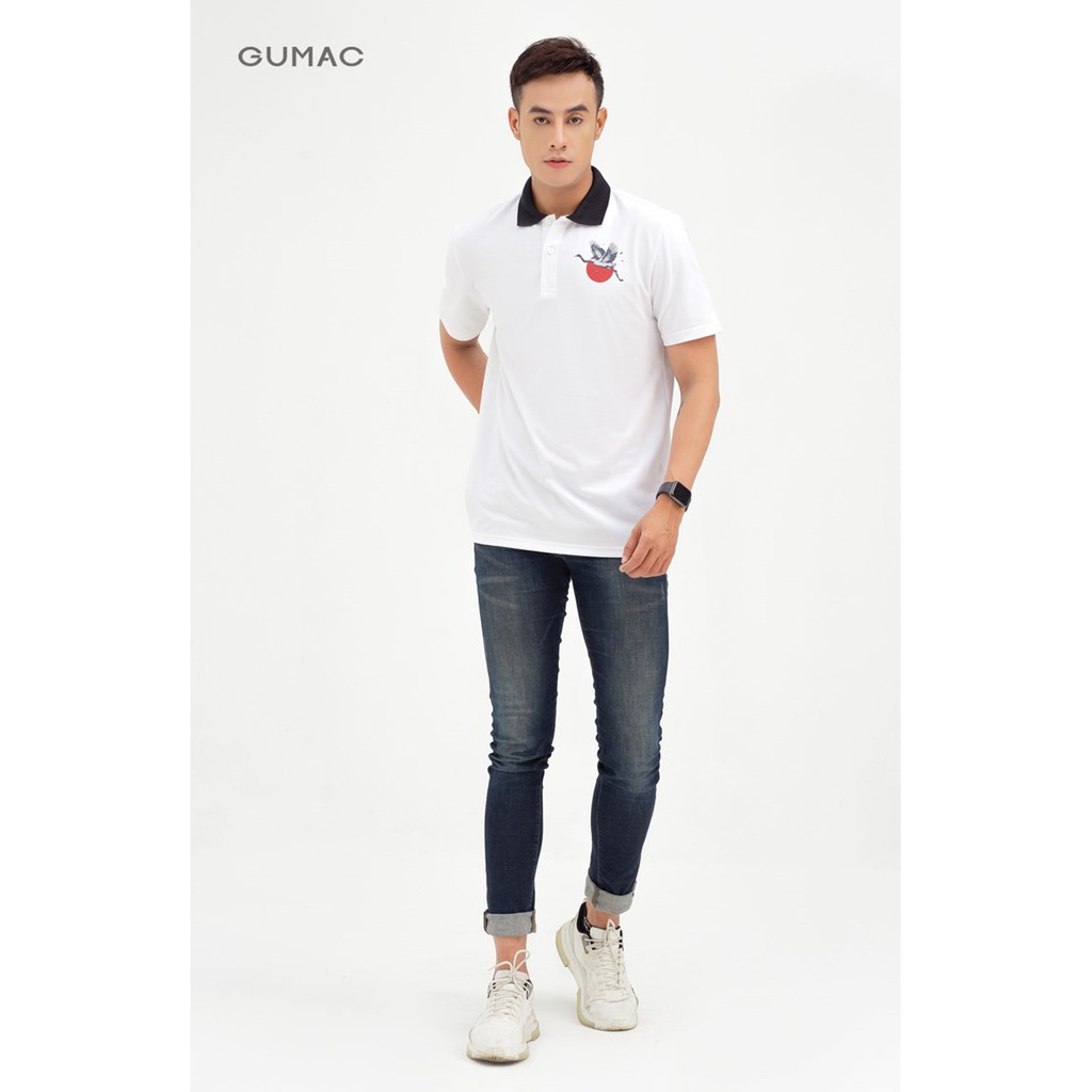 [Mã WABRGD12 giảm 10% đơn 250K] Áo thun polo nam in hạc GUMAC ATNB589 | BigBuy360 - bigbuy360.vn