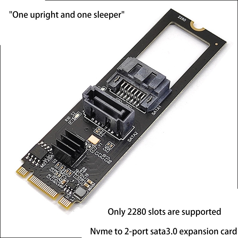 Card Mở Rộng IWO 2 Cổng Cho M.2 M2 NVME Sang Sata3.0 JMB582 6GB / S Ada