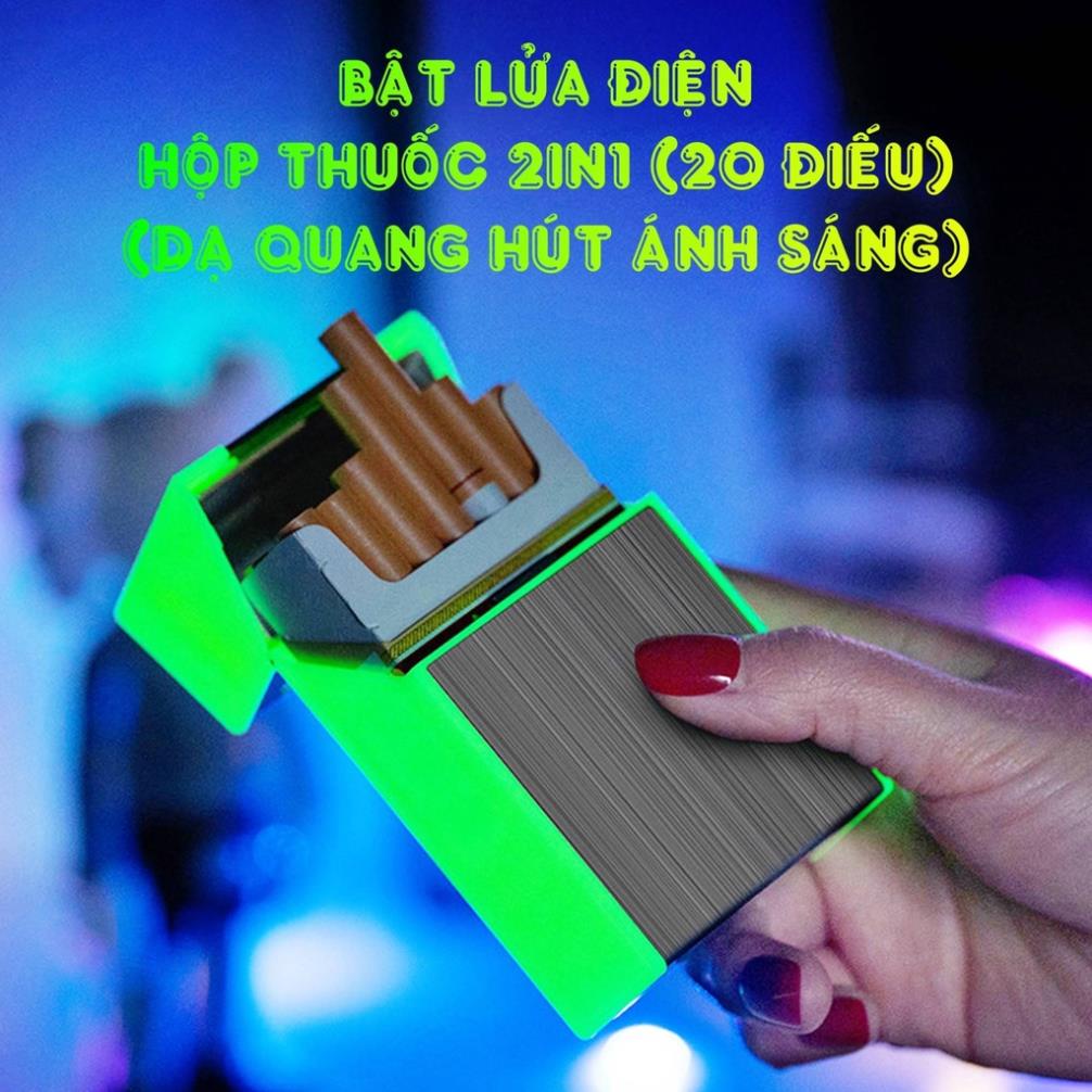 Mẫu mới 𝑯𝒐̣̂𝒕 𝒒𝒖𝒆̣𝒕 𝒃𝒂̣̂𝒕 𝒍𝒖̛̉𝒂 Dạ quang Hộp đựng 20 điếu độc lạ sặc điện