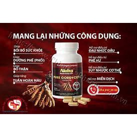 ⚡CHÍNH HÃNG⚡ Đông trùng hạ thảo Pure Cordyceps  Aloha ⚡PHARMACY Q7⚡ H90 viên tăng cường khả năng miễn dịch