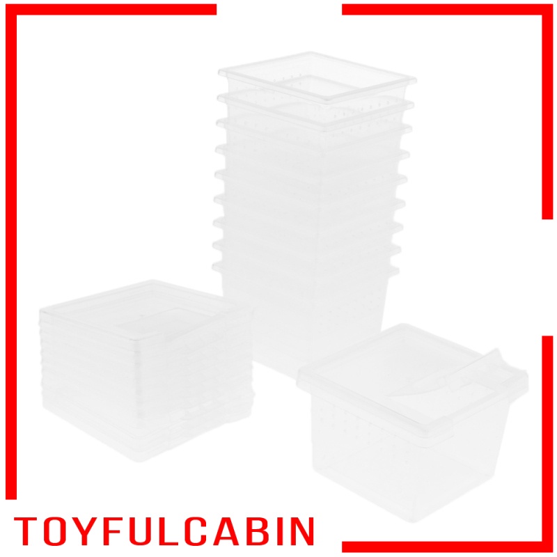Set 10 Hộp Đựng Thức Ăn Bằng Acrylic Cho Bò Sát / Thằn Lằn / Bò Sát