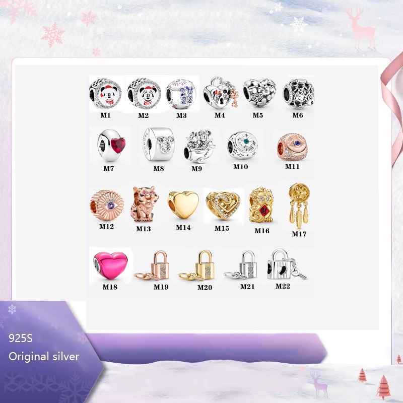 Mặt Dây Chuyền Hình Mickey Và Minnie 100% Bạc 925