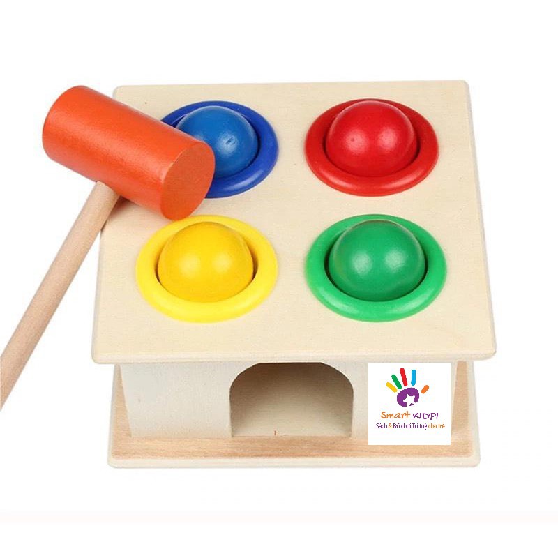 Đồ chơi GỖ Hộp đập bóng luyện tay Montessori