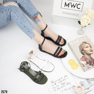 Giày sandal đế bệt 2 quai ngang
