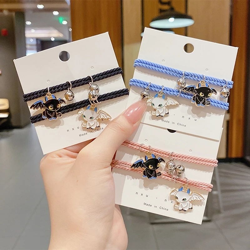 Cặp Vòng Tay Dây Bện Mặt Hình Quỷ Thời Trang Cho Cặp Đôi
