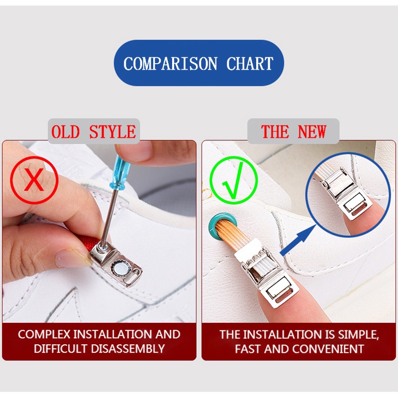 1 Cặp Dây Buộc Giày Co Giãn Màu Gradient Có Khóa Kim Loại Từ Tính