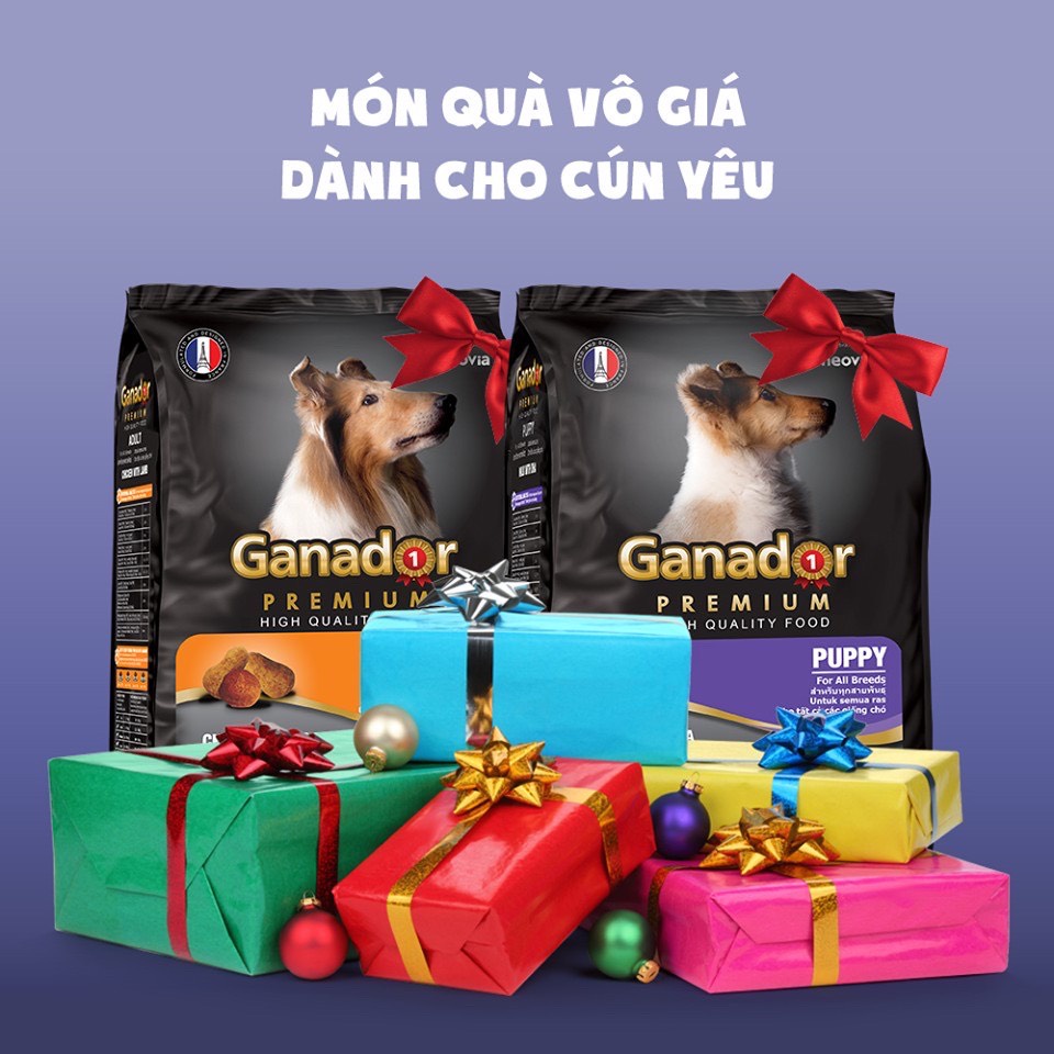 Hạt cho chó con Ganador Puppy vị Sữa và DHA, Hạt cho chó con vị Sữa bổ sung Vitamin và DHA túi 3kg