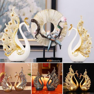 Tượng trang trí cặp đôi thiên nga hạnh phúc may mắn Phong cách hiện đại
