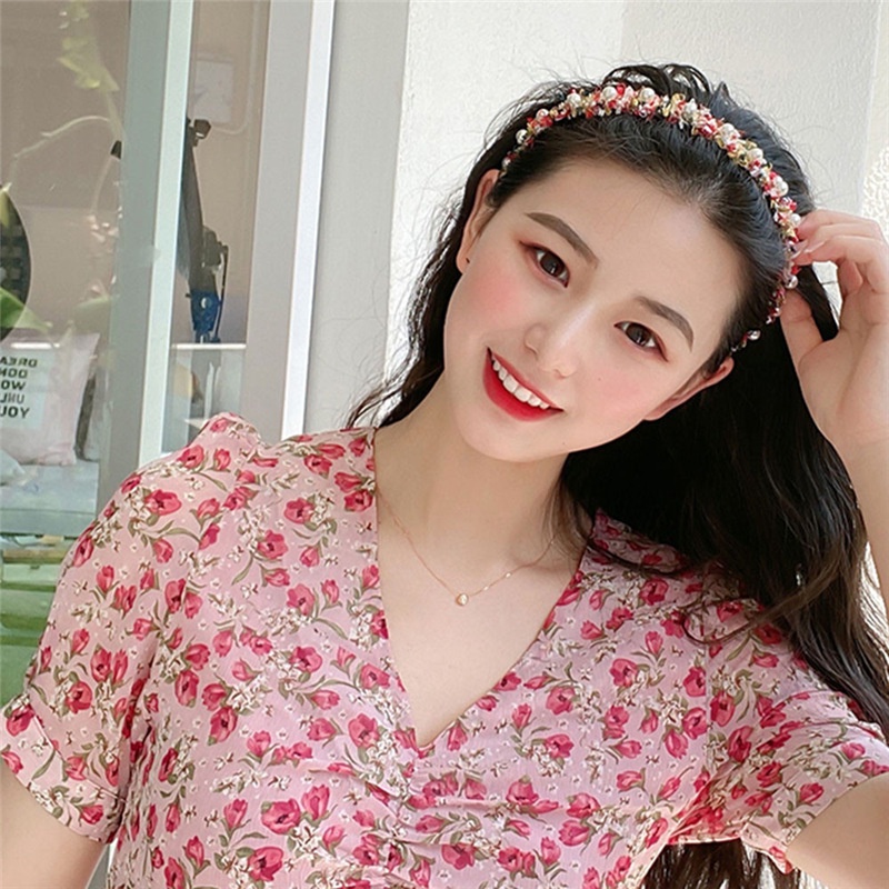 Băng đô ren ngọc trai thời trang dành cho nữ