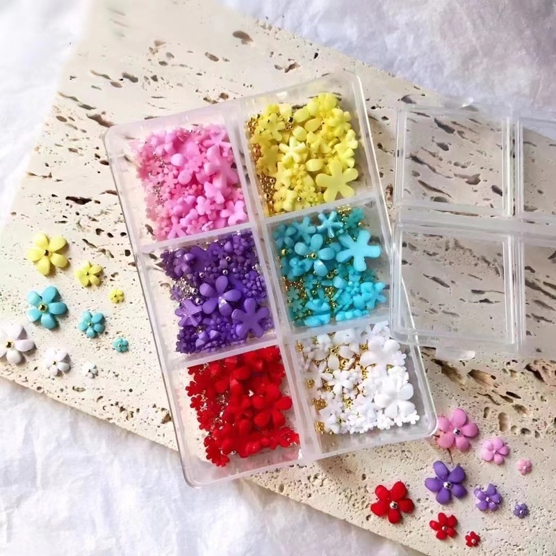 phụ kiện hoa nhí sét 6 màu mix bi đủ size