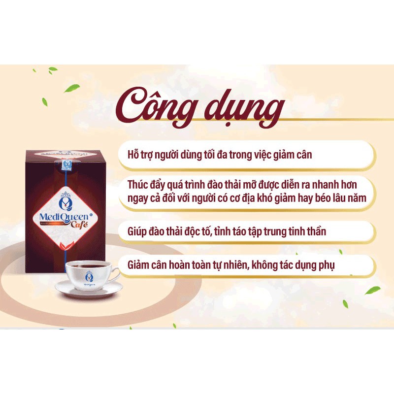Cafe giảm cân MediQueen - hỗ trợ giảm mỡ thừa, ngăn tích mỡ thừa, giảm thèm ăn, hiệu quả và an toàn | BigBuy360 - bigbuy360.vn