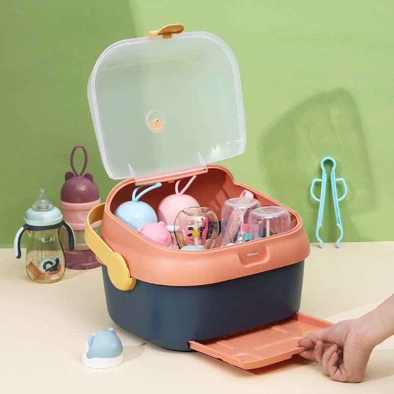 Hộp Đựng Bình Sữa Em Bé Đa Năng Có Nắp Đậy Chống Bụi Tiện Dụng