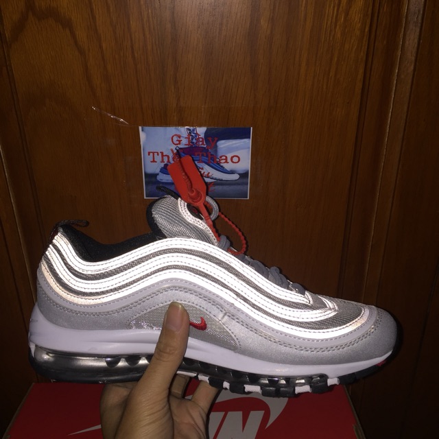 Giày air max 97 Xám Bạc (Phản Quang - full box tặng kèm móc khoá)