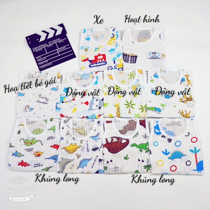 Đồ bộ quần áo ba lỗ cho bé trai và bé gái chất cotton giấy AM245 - quần áo trẻ em từ sơ sinh đến 16kg