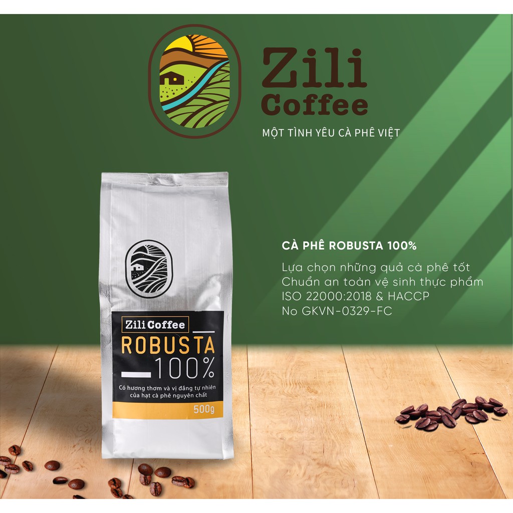 Cà phê rang xay nguyên chất  ROBUSTA 100% [Tiêu Chuẩn] Thơm nhẹ, vị đắng đậm đà [Túi 500g] - Xay Sẵn Pha Phin