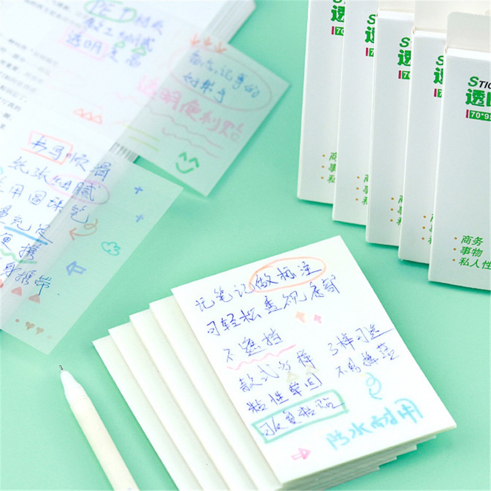 Set 50 tờ giấy ghi chú trong suốt tiện dụng chất lượng cao