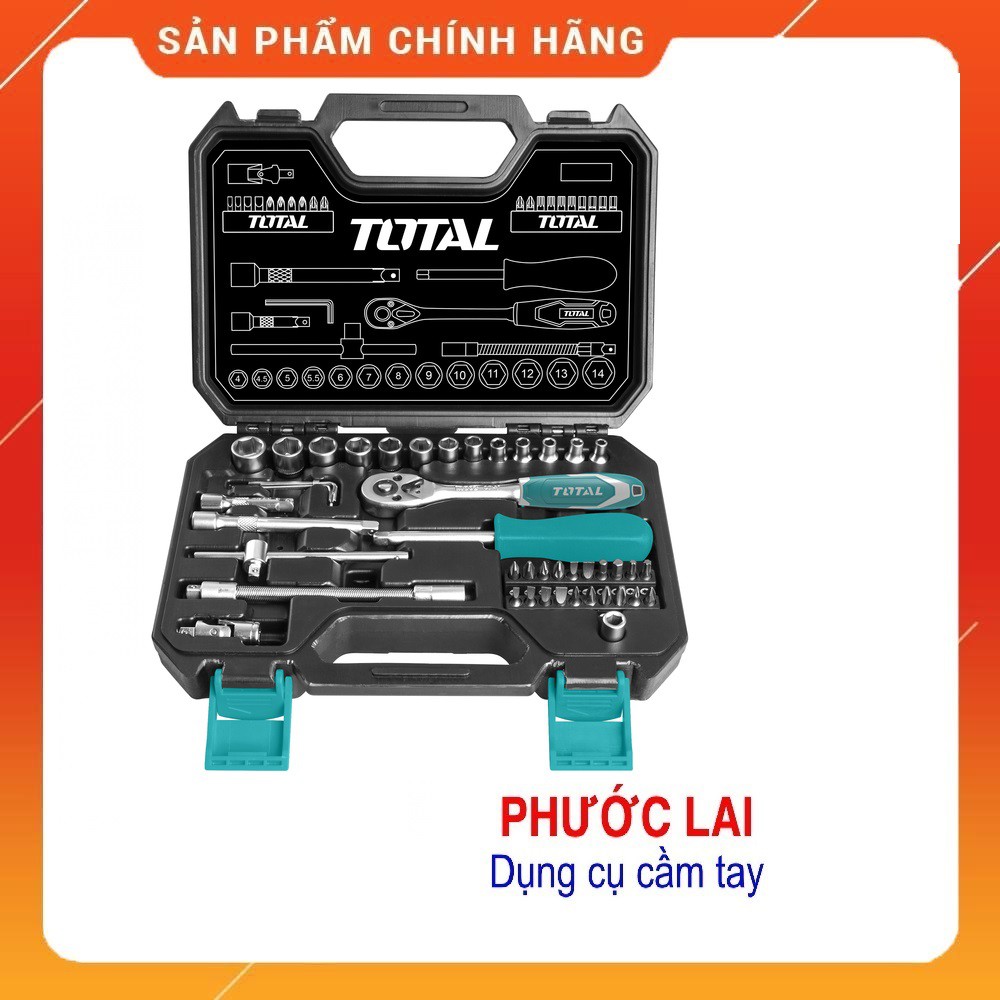 Bộ 45 socket (1/4 inch) & cần 2 chiều TOTAL THT141451