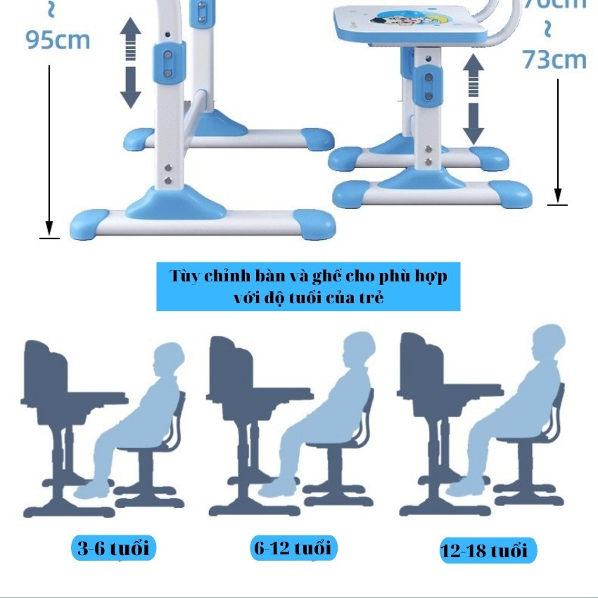 (Mẫu mới) Bàn học sinh thông minh tinomax M01 chống gù chống cận dành cho  trẻ em,tặng kèm đèn led | BigBuy360 - bigbuy360.vn